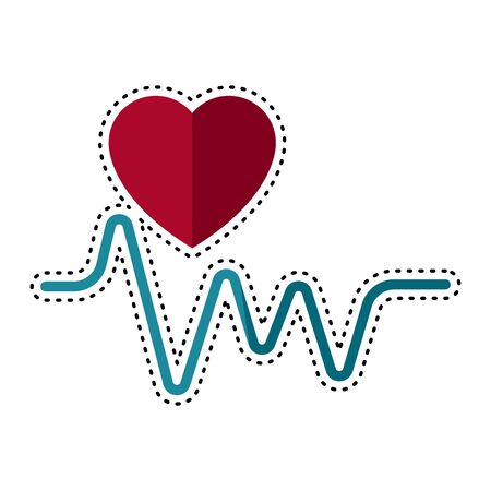 Dotted line electrocardiogram icon. Medical icon - Vectorのイラスト素材