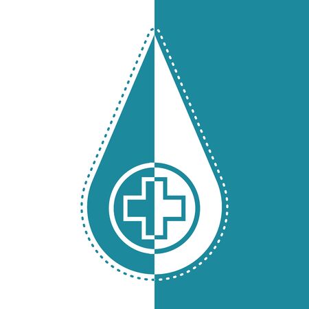 Bicolor icon of a hospital signal in a drop - Vectorのイラスト素材