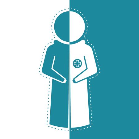 Bicolor icon of a doctor. Medical icon - Vectorのイラスト素材