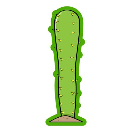 Sticker of a cactus icon on a rocks - Vectorのイラスト素材