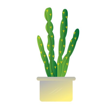 Isolated cactus icon on a pot plant - Vectorのイラスト素材