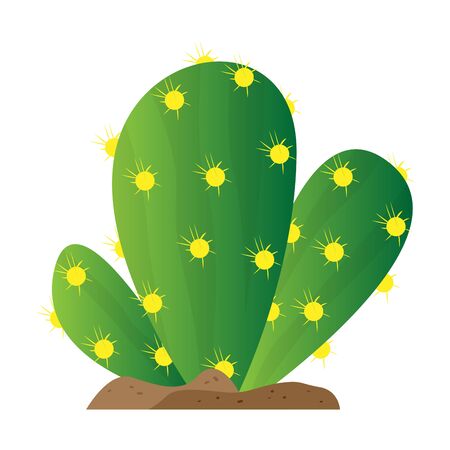 Isolated cactus icon over ground - Vector illustrationのイラスト素材