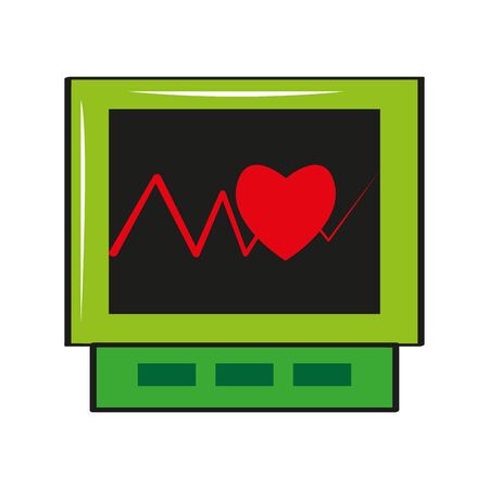 Isolated electrocardiogram in a screen icon - Vector illustrationのイラスト素材