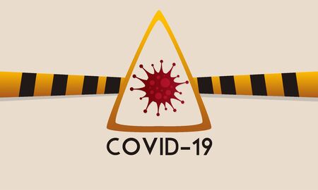 Coronavirus stop and prevention poster. Prohibited virus sign - Vectorのイラスト素材