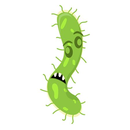 Isolated angry virus over a white background - Vector illustrationのイラスト素材