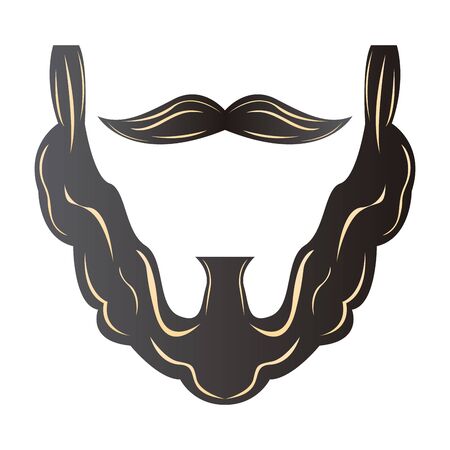 Isolated beard silhouette over a white background - Vector illustrationのイラスト素材