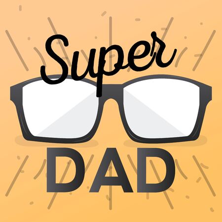 Happy father day poster with glasses and text - Vector illustrationのイラスト素材