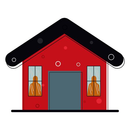 Isolated house icon over a white background - Vectorのイラスト素材