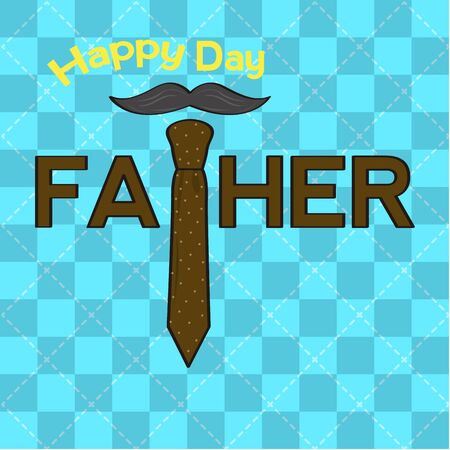 Happy father day poster with a necktie, mustache and text - Vector illustrationのイラスト素材