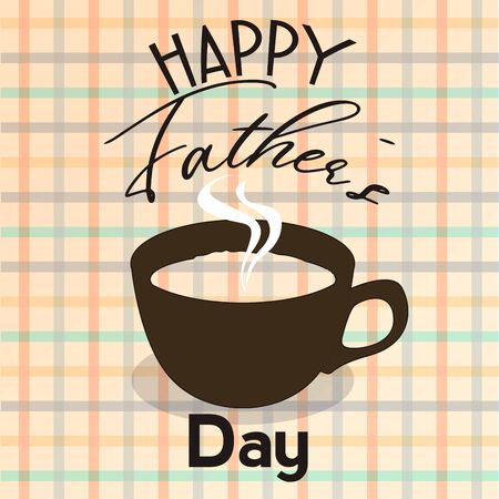 Happy father day poster with a cup of coffee and text - Vector illustrationのイラスト素材