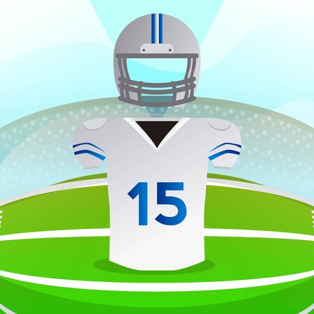 American football uniform over a field. American football poster - Vectorのイラスト素材