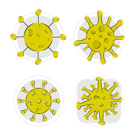 Sticker of a virus icon set - Vector illustrationのイラスト素材