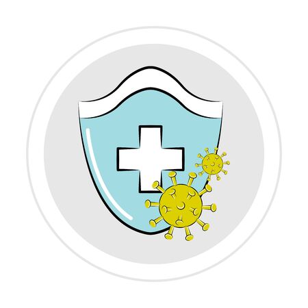 Sticker of a virus shield icon - Vectorのイラスト素材