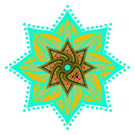 Isolated colored mandala. Floral pattern - Vector illustrationのイラスト素材