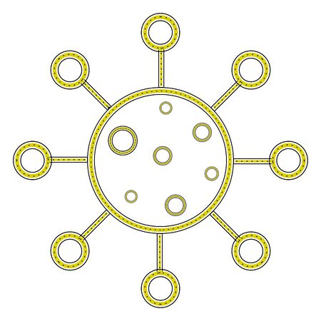 Isolated virus icon over a white background - Vector illustrationのイラスト素材