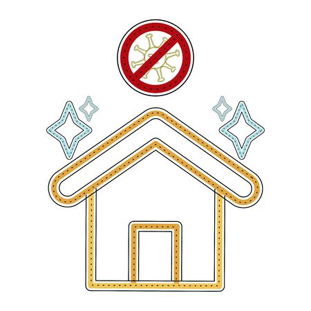 Clean house. Prohibited virus. Remove virus - Vectorのイラスト素材