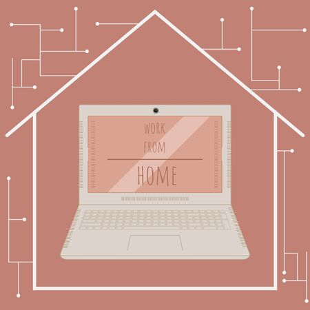 Work from home poster. Home office - Vectorのイラスト素材