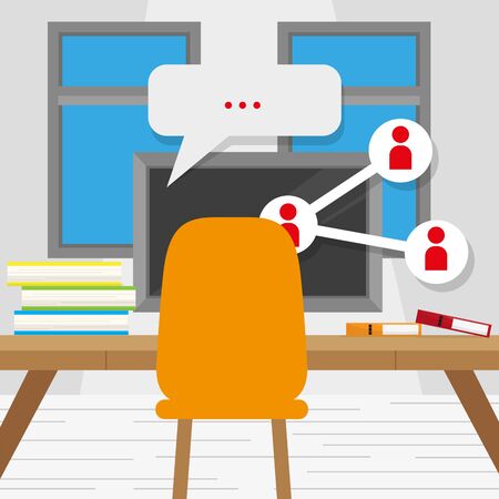 Home study concept. Online class. Self-learning - Vector illustrationのイラスト素材