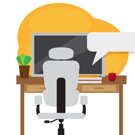 Home study concept. Online class. Self-learning - Vector illustrationのイラスト素材