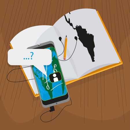 Home study concept. Online class. Self-learning - Vector illustrationのイラスト素材