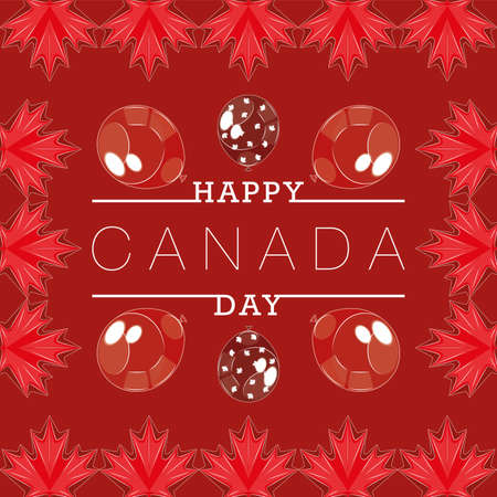 Happy Canada day card. National celebration - Vectorのイラスト素材