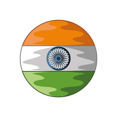 Button flag of India. Isolated flag icon - Vectorのイラスト素材