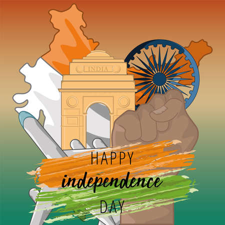 Happy independence day of India. Independence day card - Vector