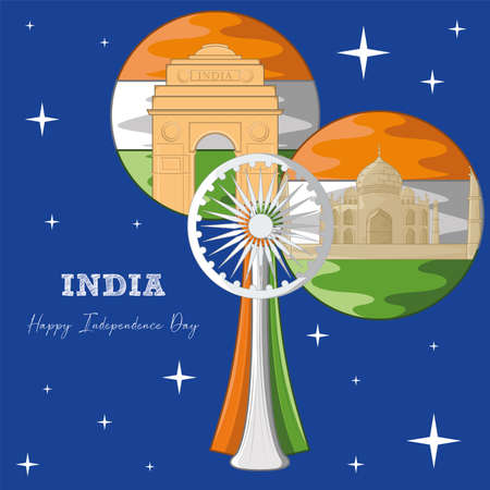 Happy independence day of India. Independence day card - Vectorのイラスト素材