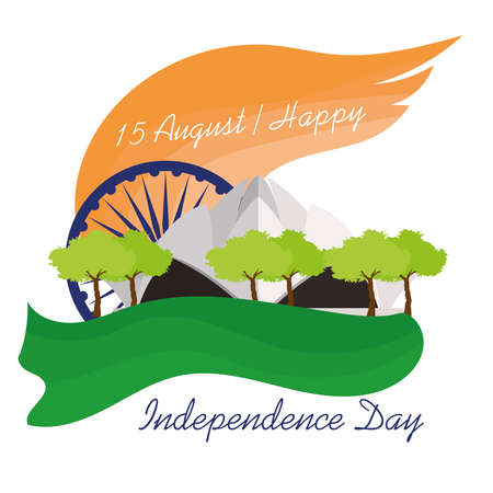 Independence day of India. Lotus temple - Vectorのイラスト素材