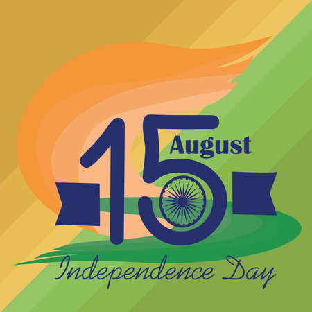 Independence day of India. Flag of India. Chakra Ashoka - Vectorのイラスト素材