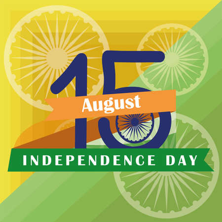 Independence day of India. Flag of India. Chakra Ashoka - Vectorのイラスト素材