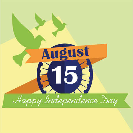 Independence day of India. Flag of India. Chakra Ashoka - Vectorのイラスト素材