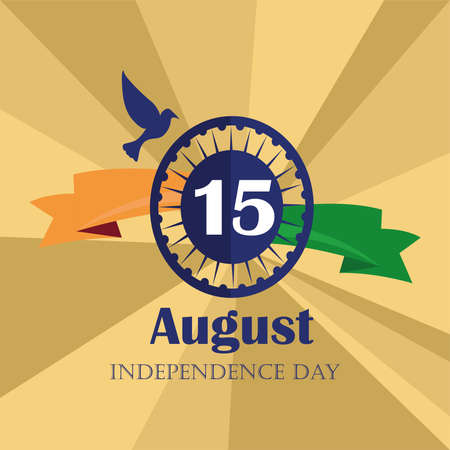Independence day of India. Flag of India. Chakra Ashoka - Vectorのイラスト素材