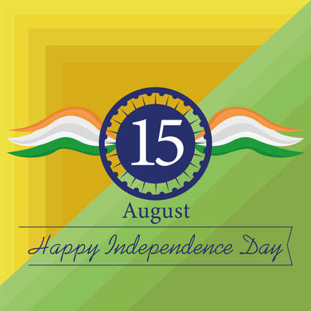 Independence day of India. Flag of India. Chakra Ashoka - Vectorのイラスト素材
