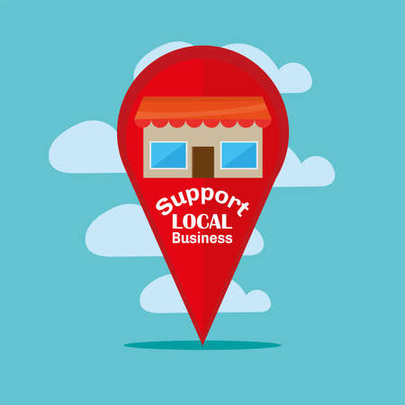 Support local shop small. Local market - Vectorのイラスト素材
