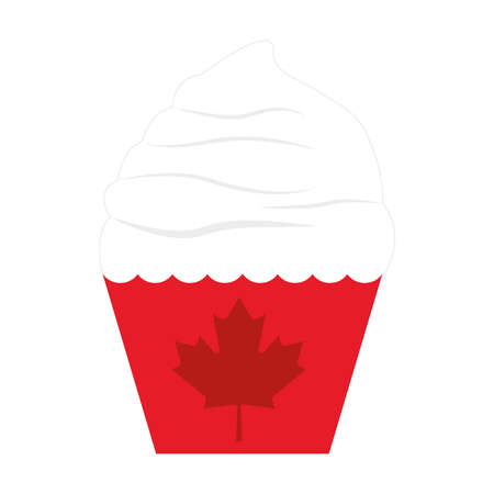 Canadian cupcake icon. Sweet dessert icon- Vectorのイラスト素材