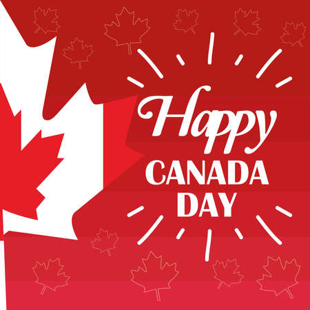 Happy Canada day card with a maple leaf - Vectorのイラスト素材