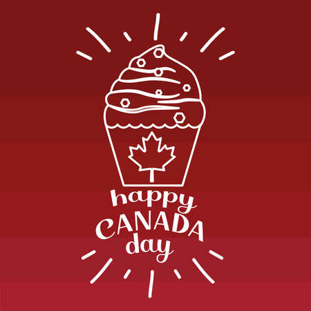 Happy Canada day card with a maple leaf - Vectorのイラスト素材