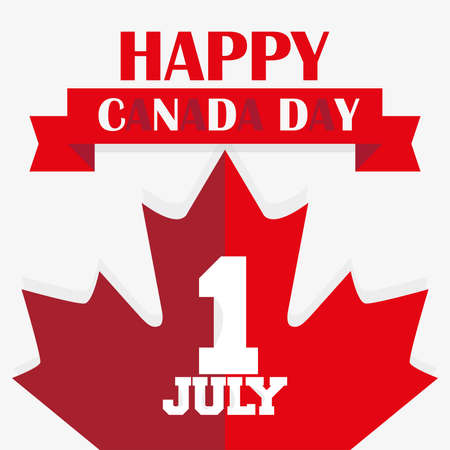 Happy Canada day card with a maple leaf - Vectorのイラスト素材