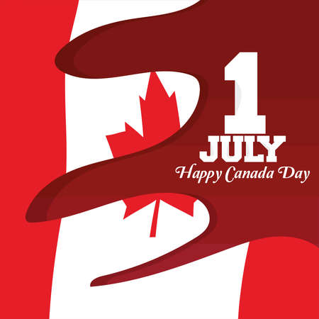 Happy Canada day card. Flag of Canada - Vectorのイラスト素材