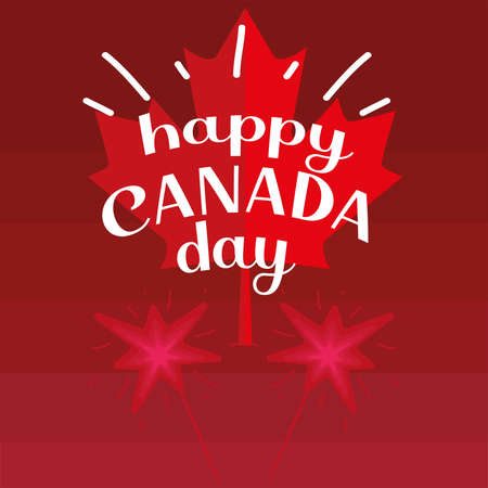 Happy Canada day card with a maple leaf - Vectorのイラスト素材