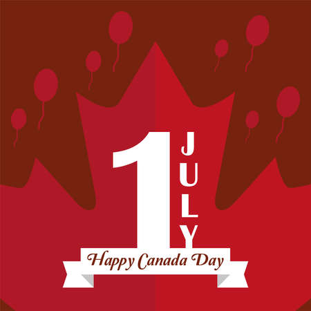 Happy Canada day card with a maple leaf - Vectorのイラスト素材