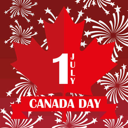 Happy Canada day card with a maple leaf - Vectorのイラスト素材