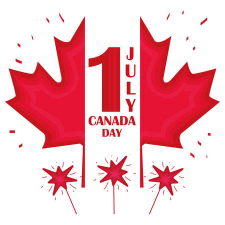 Happy Canada day card with a maple leaf - Vectorのイラスト素材