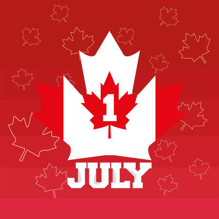 Happy Canada day card with a maple leaf - Vectorのイラスト素材