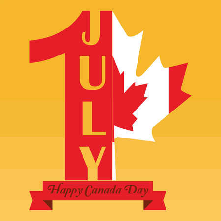 Happy Canada day card with a maple leaf - Vectorのイラスト素材