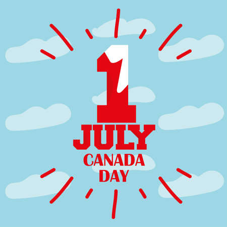 Happy Canada day card with a maple leaf - Vectorのイラスト素材