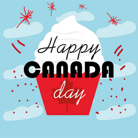 Happy Canada day card with a maple leaf - Vectorのイラスト素材