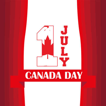 Happy Canada day card. Flag of Canada - Vectorのイラスト素材