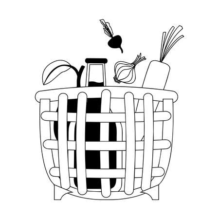 Shopping basket icon. Groceries icons. Market basket - Vectorのイラスト素材
